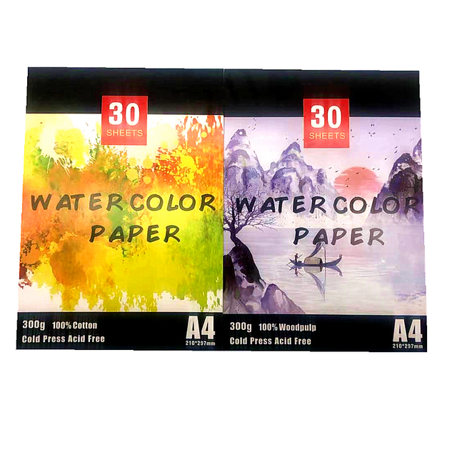 High grade watercolor paper 300g 100% woodpulp 30sheets A4 