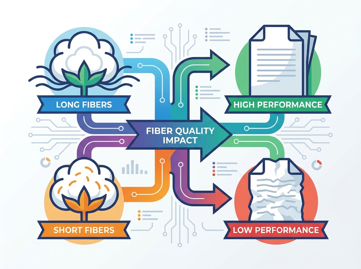 Cotton pulp paper fiber quality and manufacturing