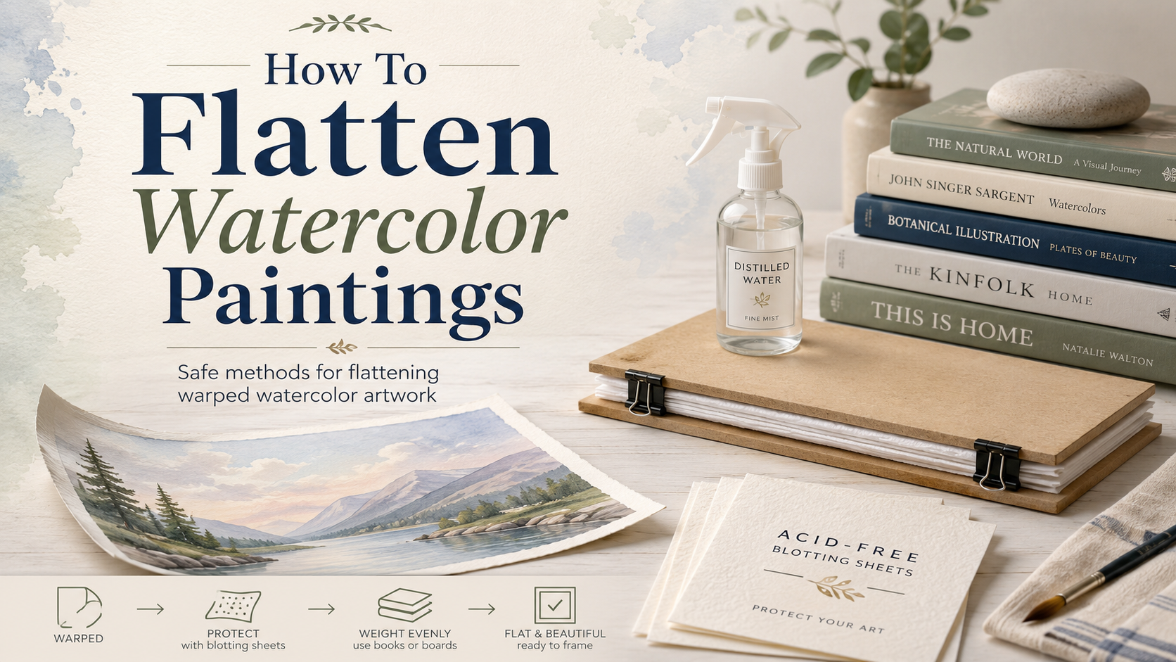 How To Flatten Watercolor Paintings