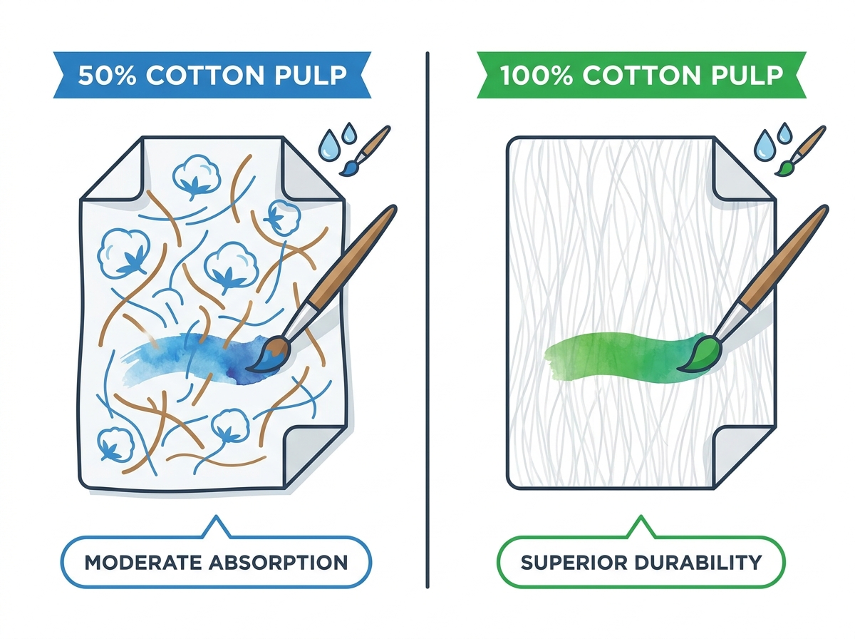 Cotton pulp paper manufacturing and texture comparison